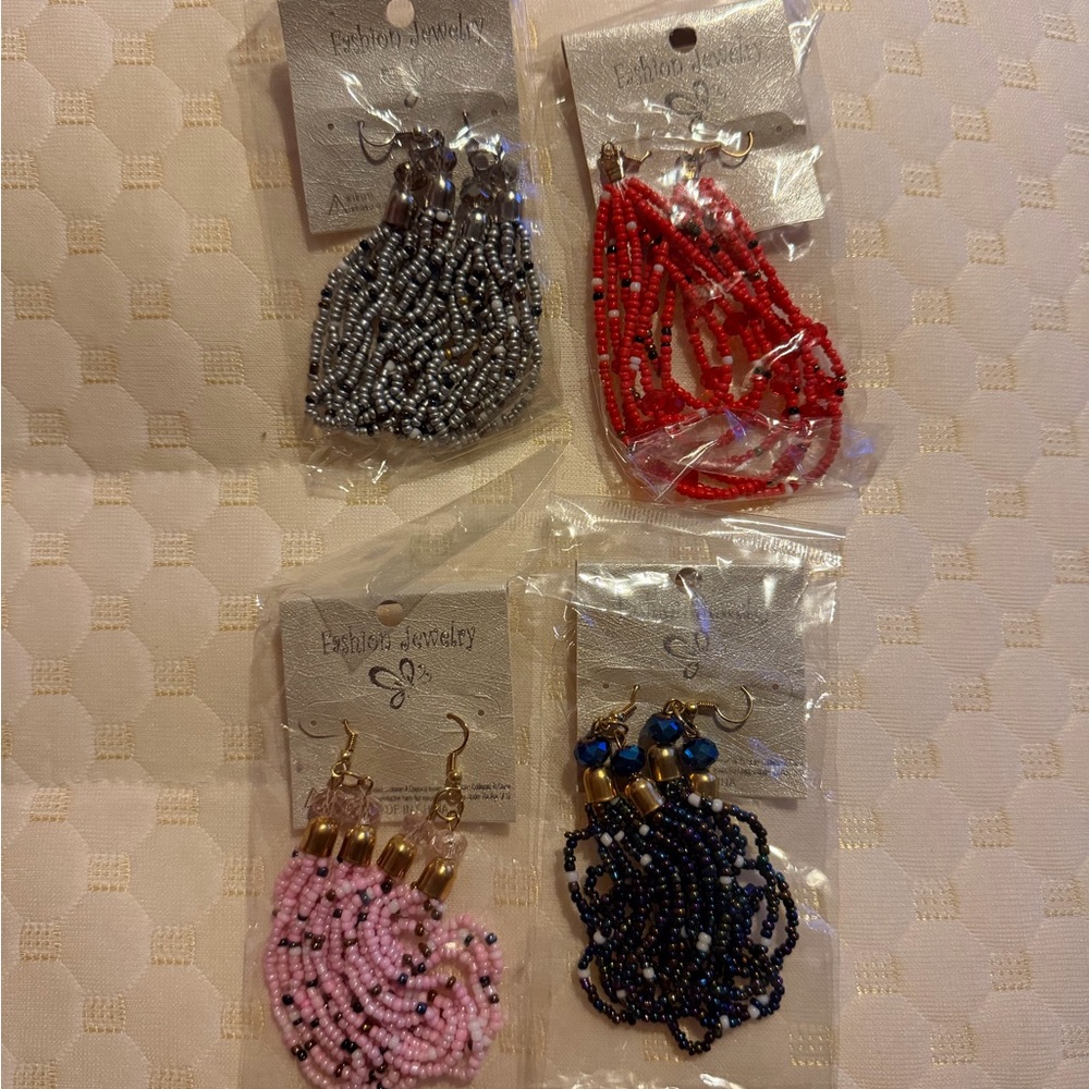 Fashion Jewelry Multicolor Beaded Earrings Set